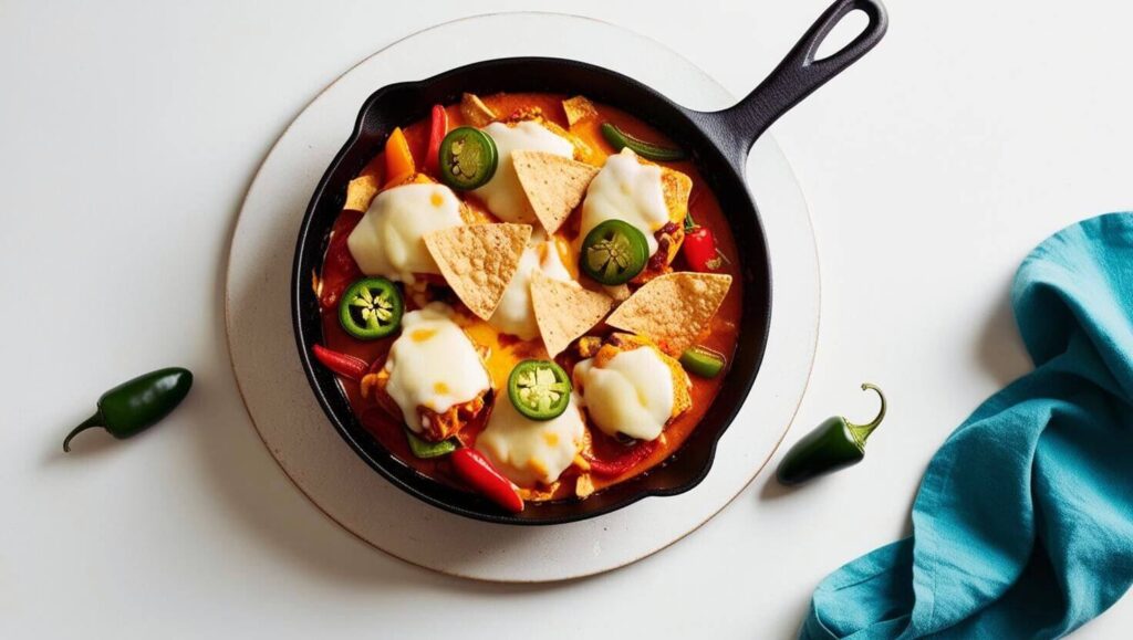  Spicy chicken casserole with jalapeños and tortilla chips