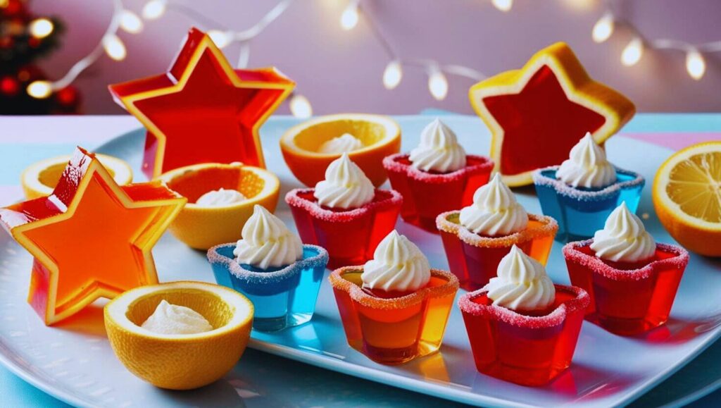 Creative jello shots in fun molds and fruit peels